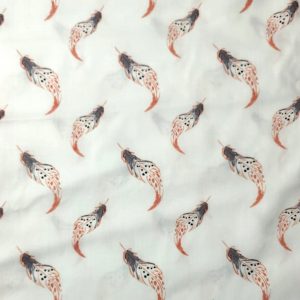 78F lap Stenzo 100% katoen - feathers/veren met witte achtergrond