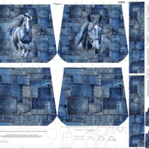 Stenzo 100 % katoen/canvas tas 25504  jeans look horse bag